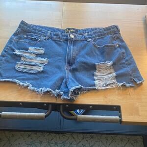 Indigo Rein Distressed Blue Jean Shorts